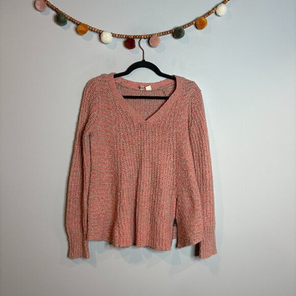 Anthropologie Moth pink and tan zipper sweater - Picture 2 of 6